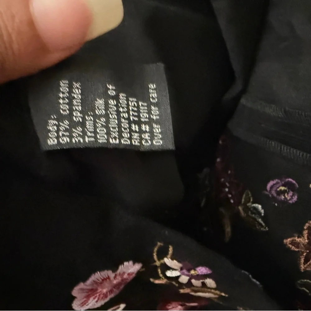 Vtg Betsey johnson skirt 8 corduroy mini floral embroidery - Picture 6 of 8